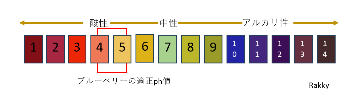 ブルーベリーの適正ph図