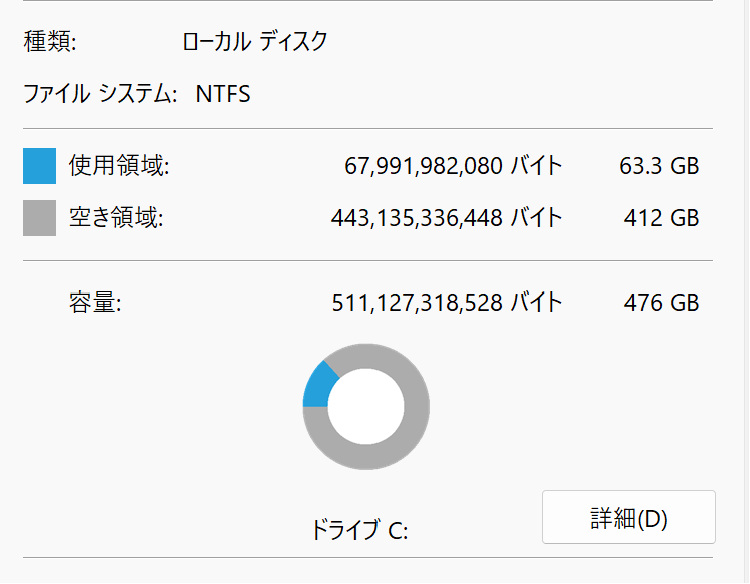512GBの実際に使える容量