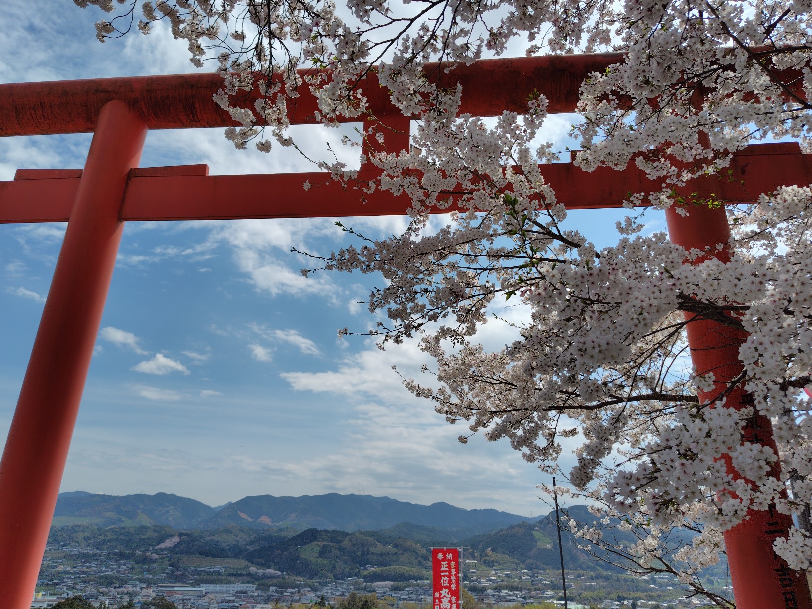 丸高稲荷神社入り口鳥居からの景色