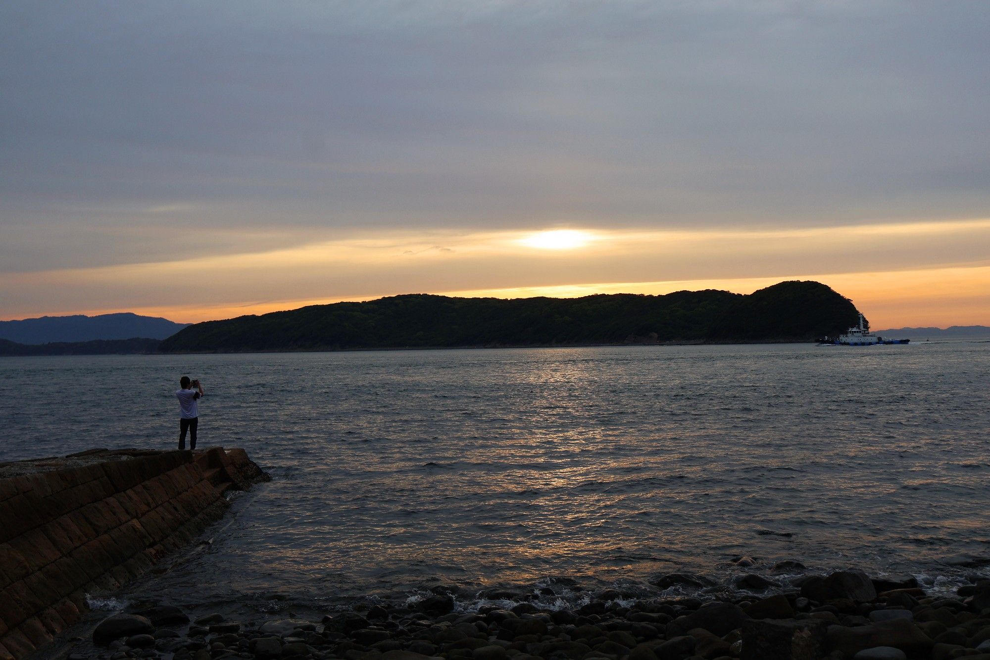 深山砲台跡の夕暮れ