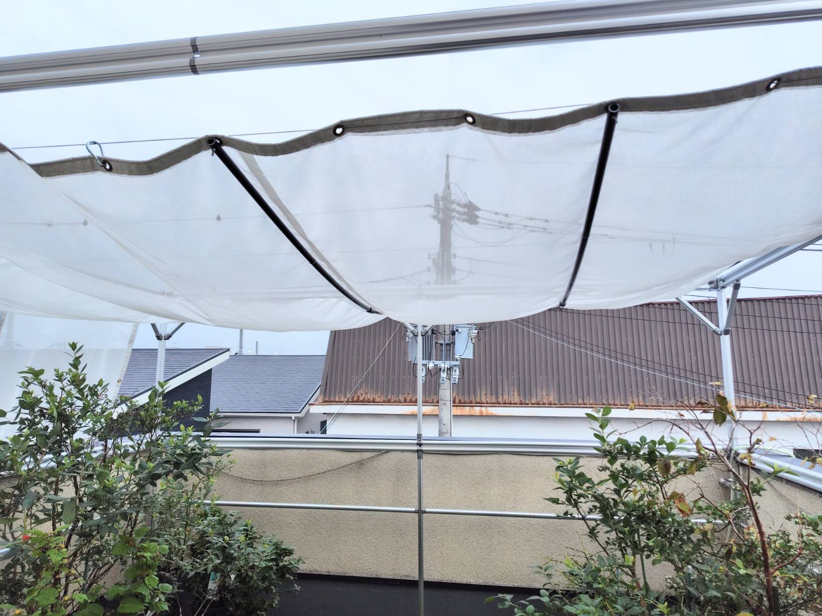 防炎メッシュシートの助具合