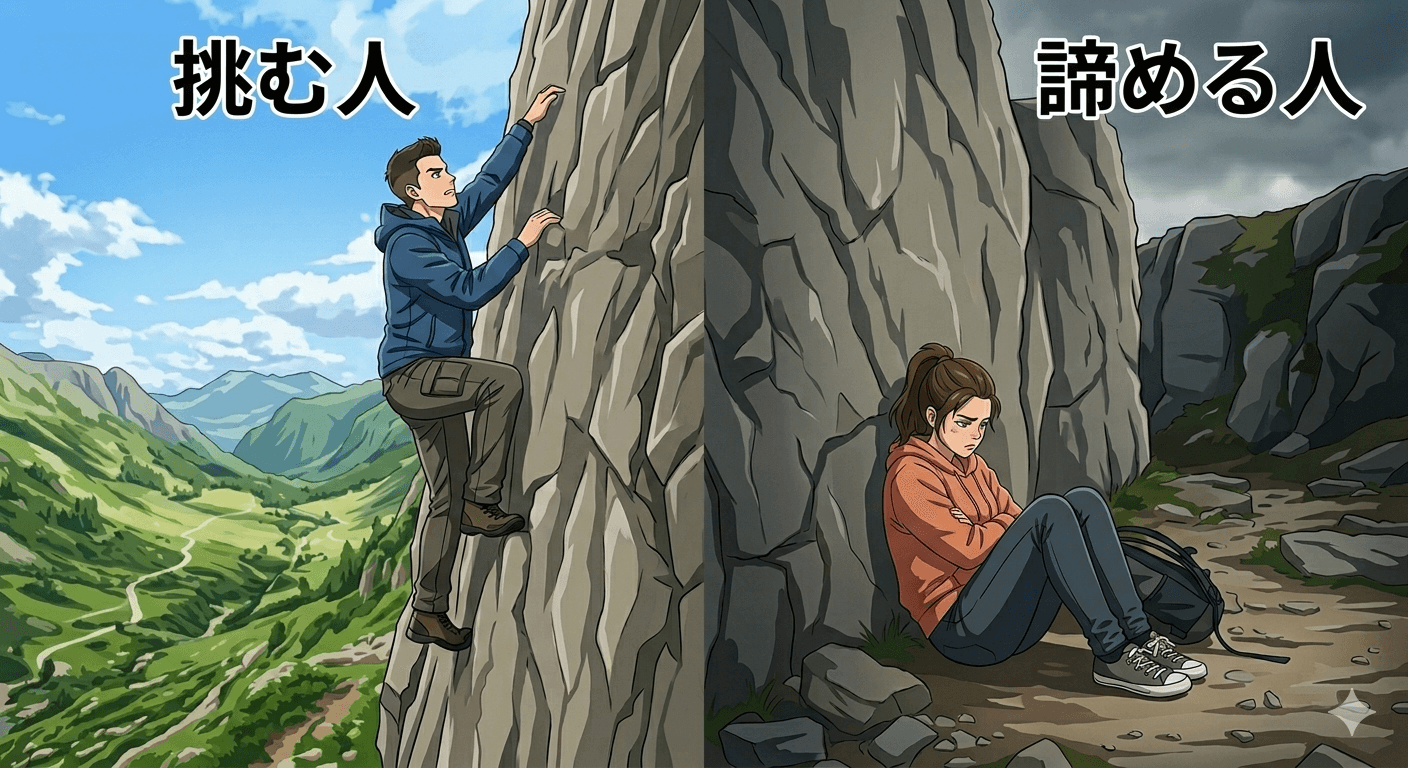 壁を乗り越える人と諦める人